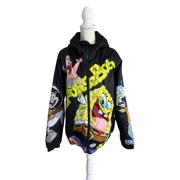 Members Only X Nickelodeon SpongeBob SquarePants Puffer All Over Print Jacket Co - Picture 1 of 14